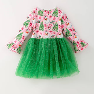 Pink Christmas Tutu Dress, Sleeveless