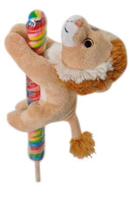 6" (15cm) Lollyplush Lion  w/ 14" Rainbow Lollipop