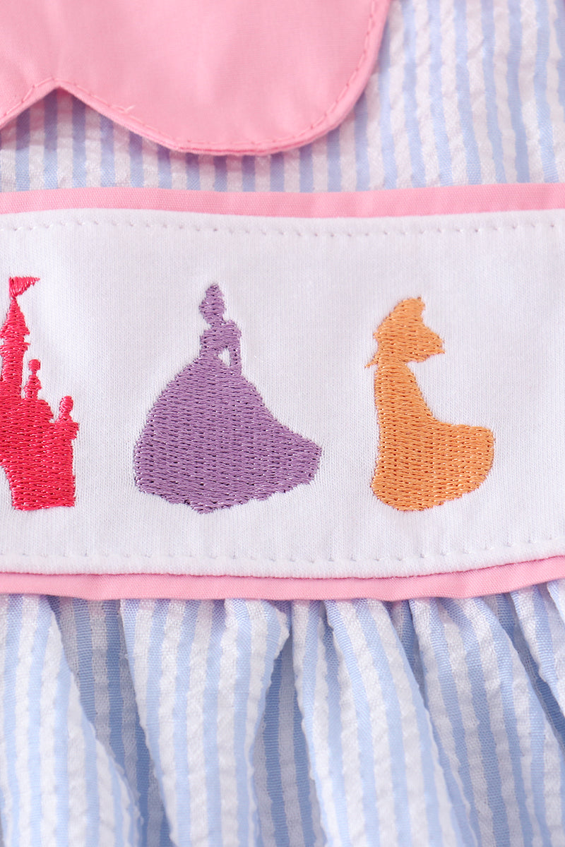 Seersucker castle embroidery dress
