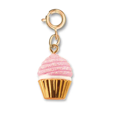 Pink Glitter Cupcake Charm