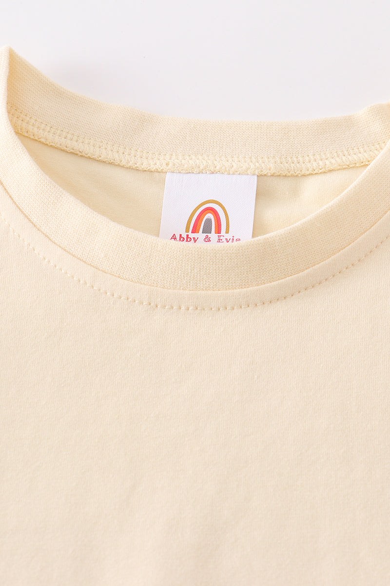 Beige blank basic Adult Kids t-shirt and baby bubble