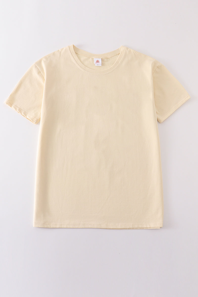 Beige blank basic Adult Kids t-shirt and baby bubble