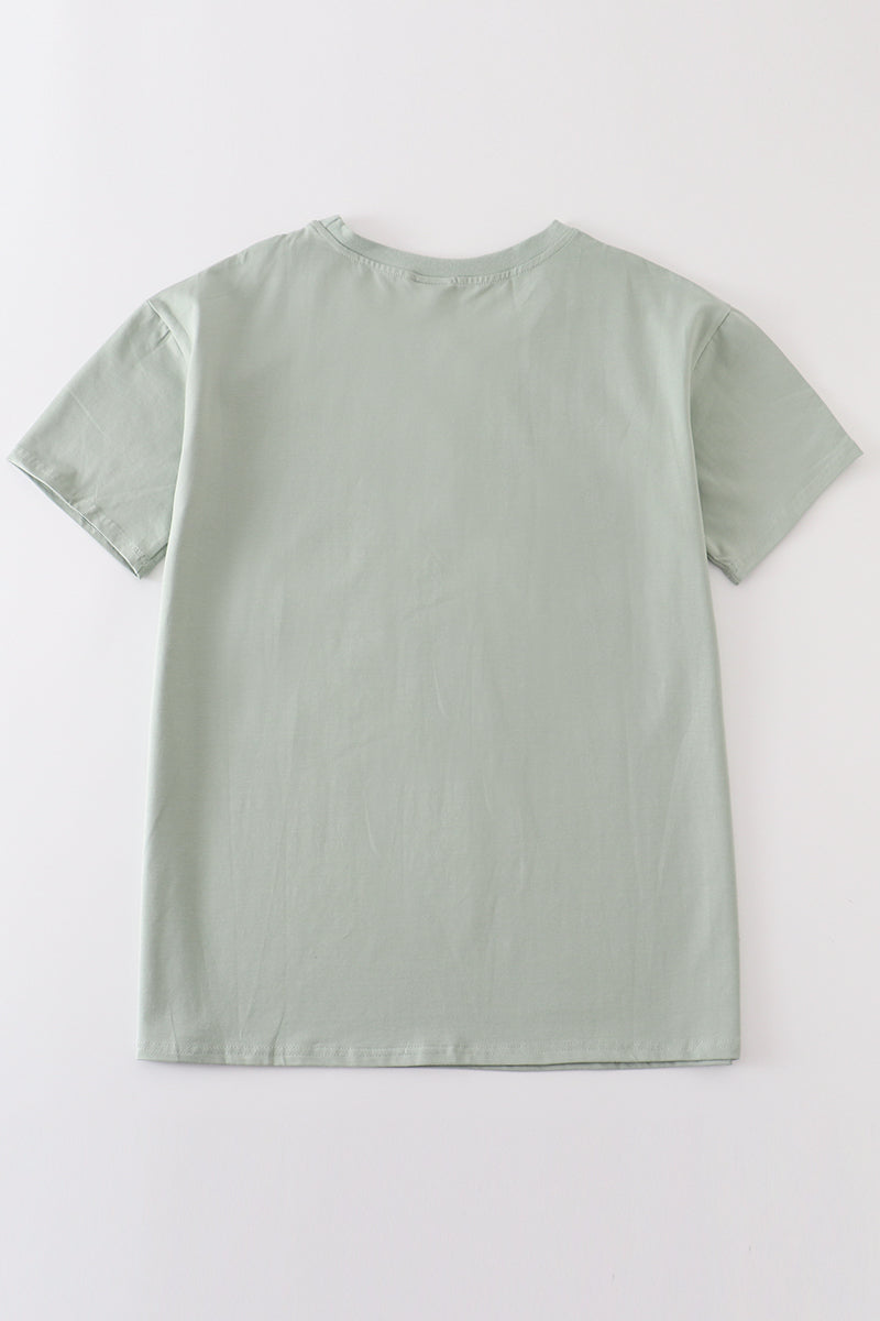 Sage blank basic Adult Kids t-shirt and baby bubble