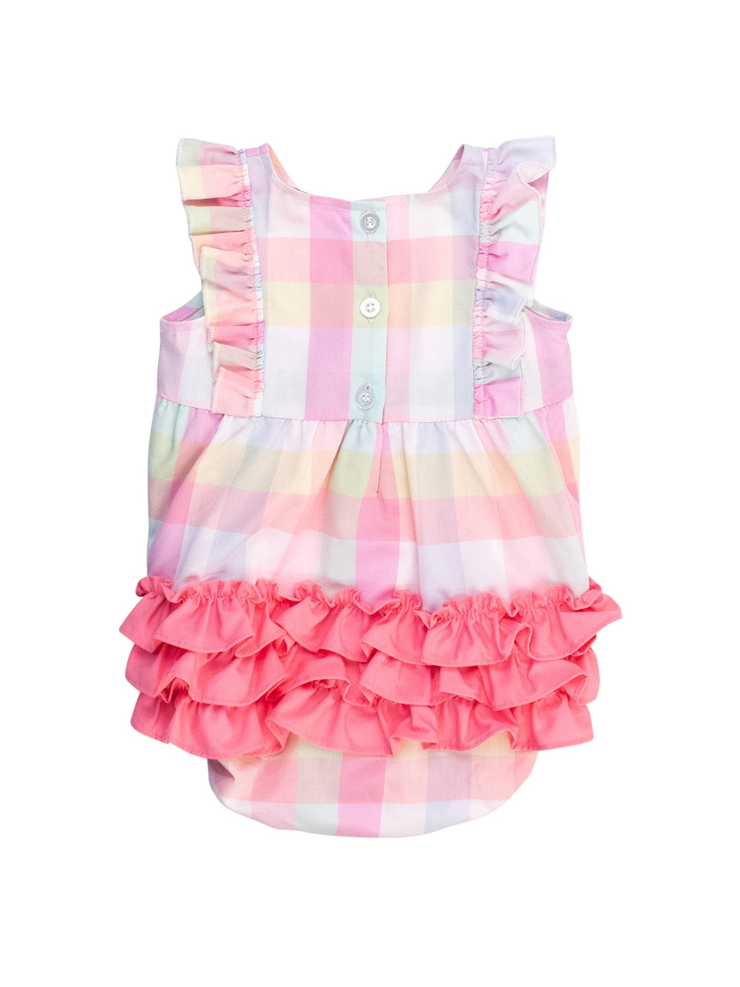 Baby Girls Picnic Plaid Classic Ruffle Bubble Romper