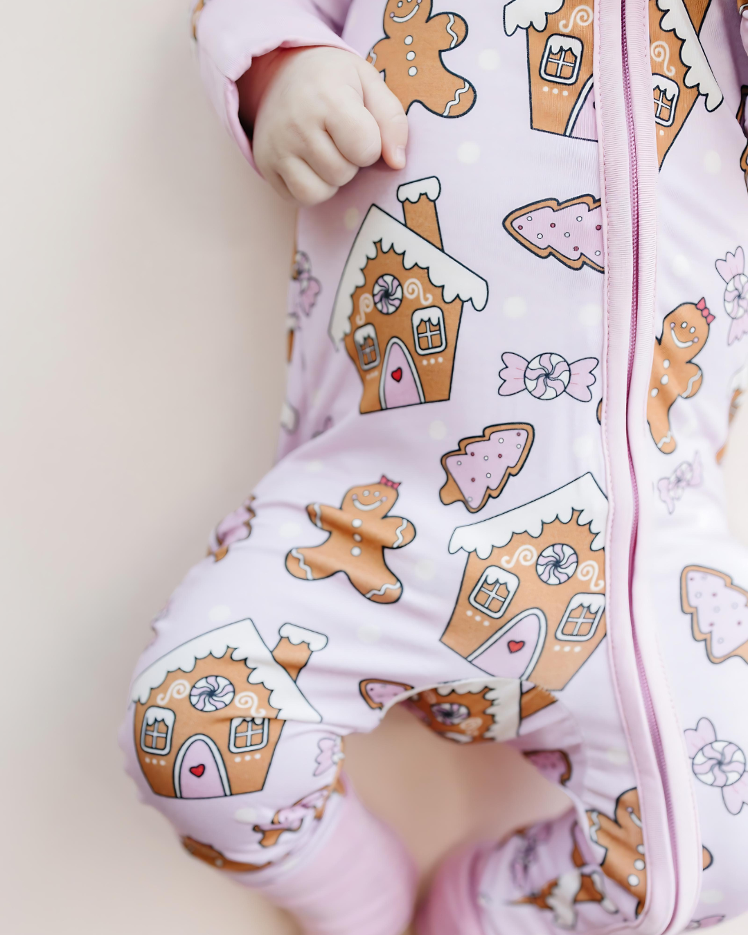 Bamboo Zip Romper | Gingerbread Cookies