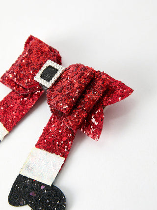 Christmas Red Sequined Zirconia Bow Hairpin