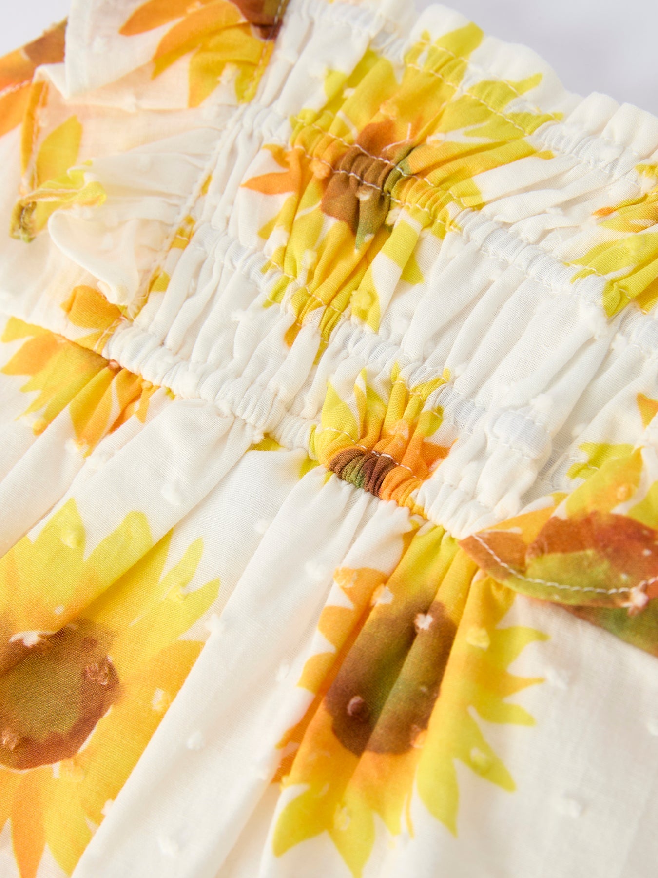 Sunflower Girls Smocked Ruffle Romper