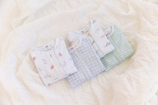 Blue Gingham Classic Footie