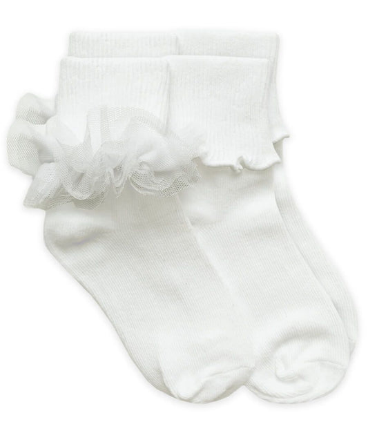 2155 Jefferies Socks Ruffle Lace and Ripple Edge Turn Cuff Socks 2 Pair Pack - Sunny Meadow Boutique