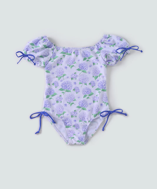 Lavender floral girl swimsuit