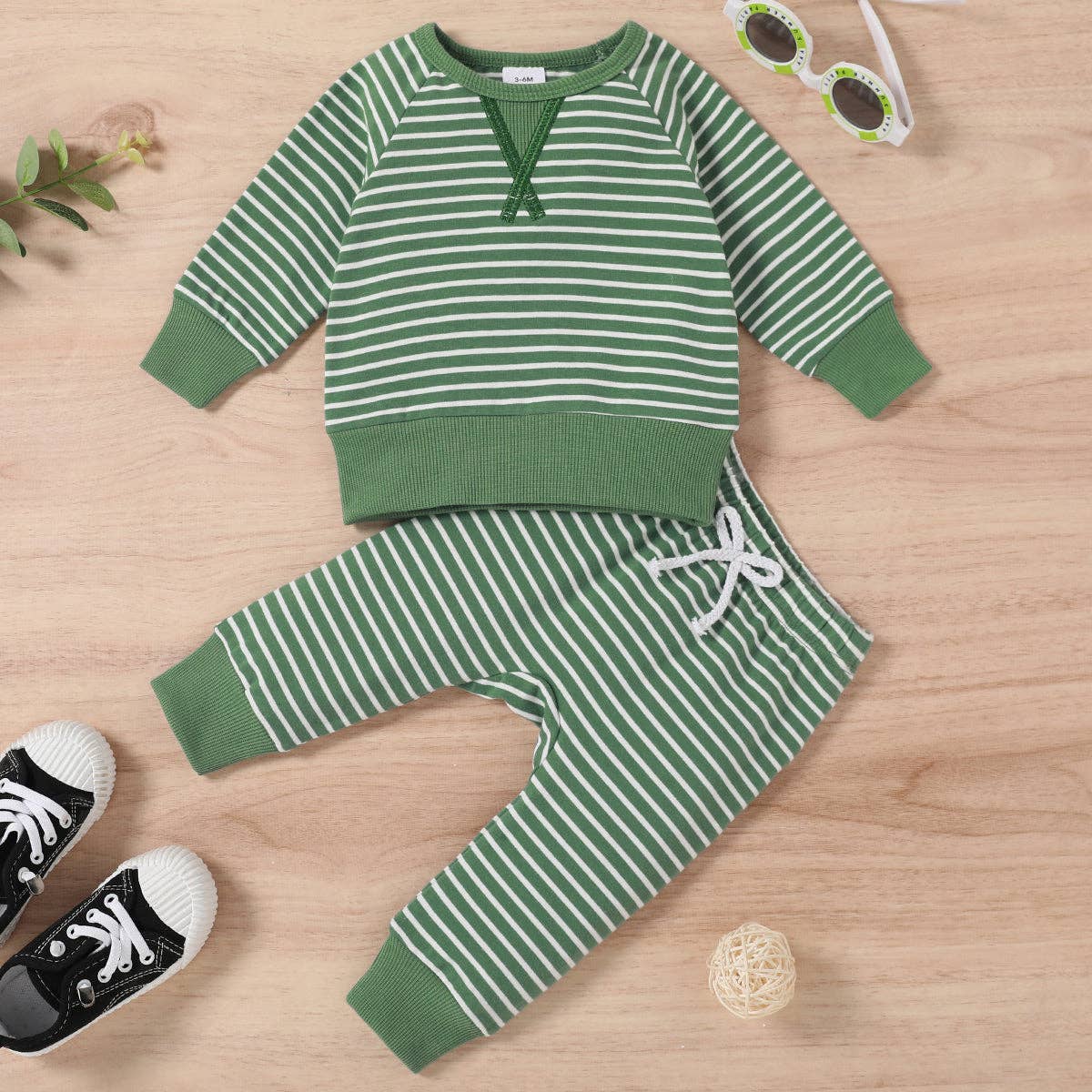 2pcs Baby 95% Cotton Long-sleeve Pullover Sets