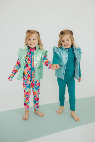 Mint Dot Puffer Vest