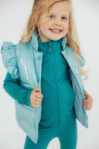 Mint Dot Puffer Vest