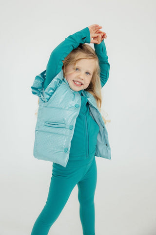 Mint Dot Puffer Vest