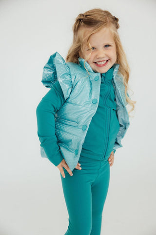 Mint Dot Puffer Vest