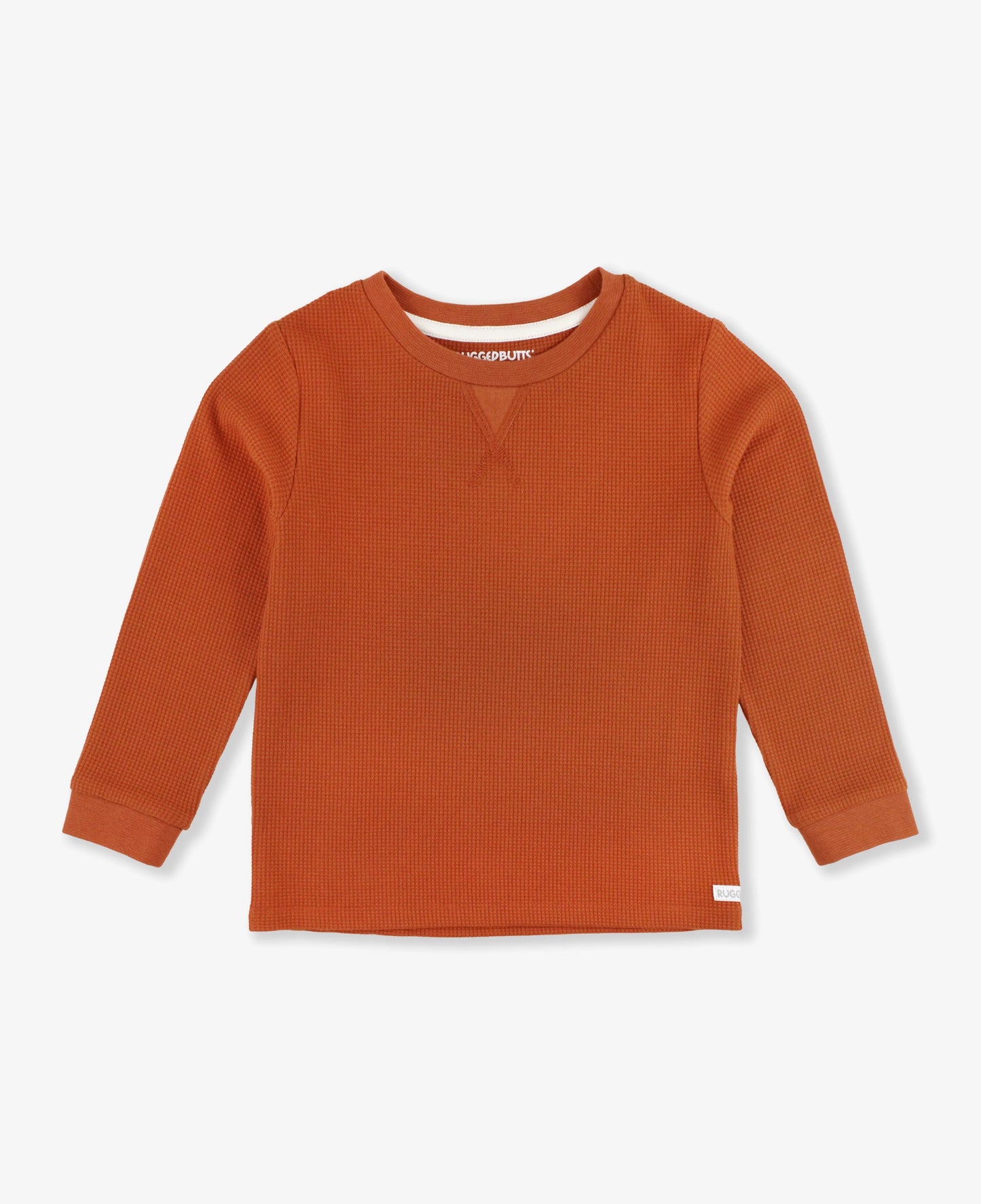 Boys Waffle Knit Long Sleeve Crew Neck Shirt