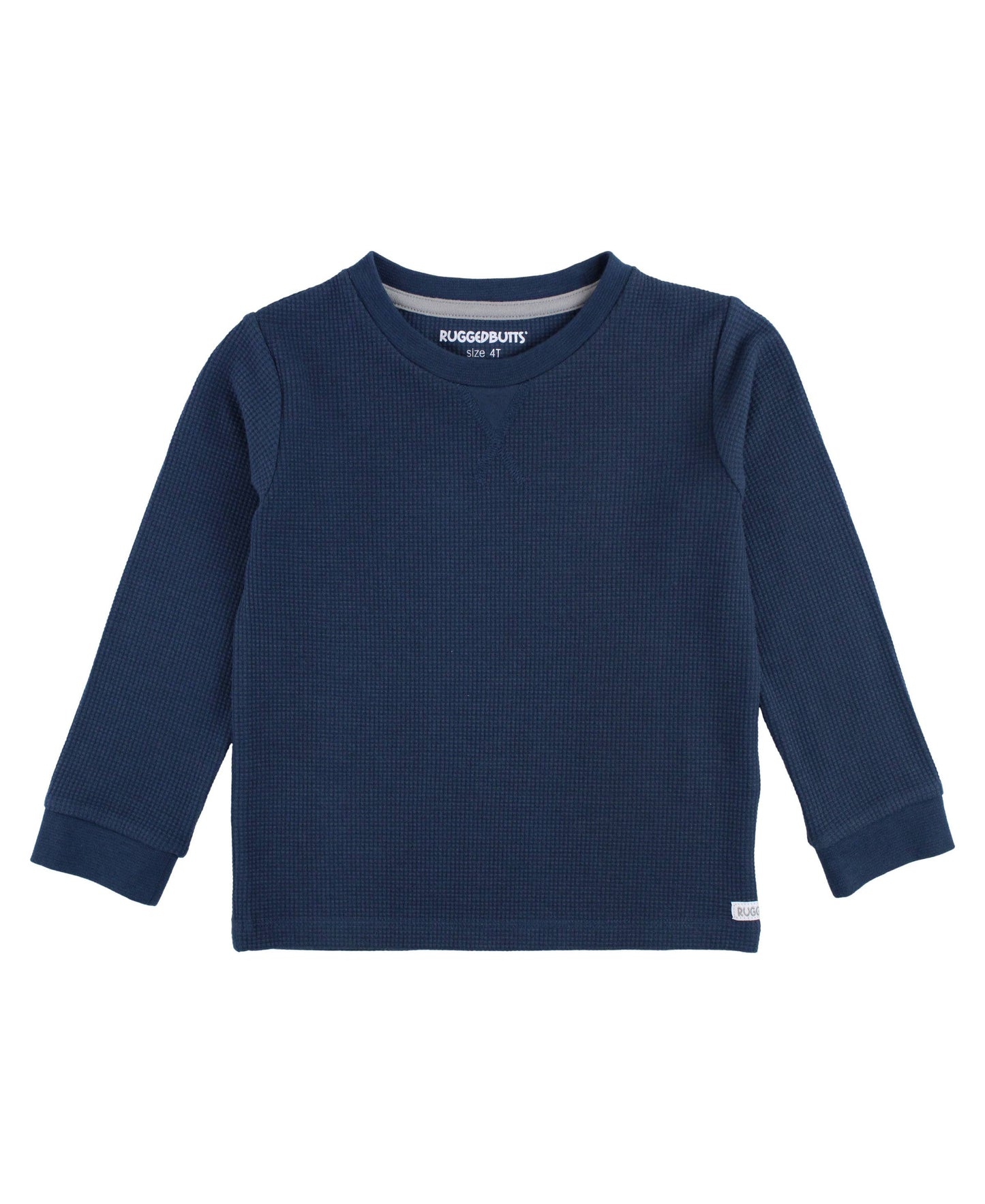 Boys Waffle Knit Long Sleeve Crew Neck Shirt