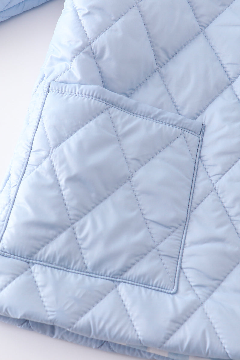 Blue quilted coat