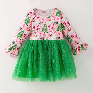 Pink Christmas Tutu Dress, Sleeveless