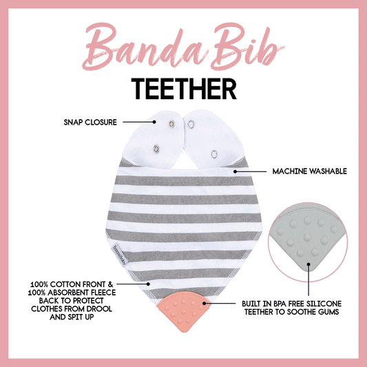 BandaBib with Teether 4-Pack: Ava