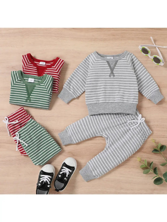 2pcs Baby 95% Cotton Long-sleeve Pullover Sets