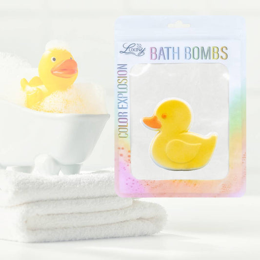 Duck Bath Bomb | Hand-Painted Rainbow Fizz | Colorful Bath