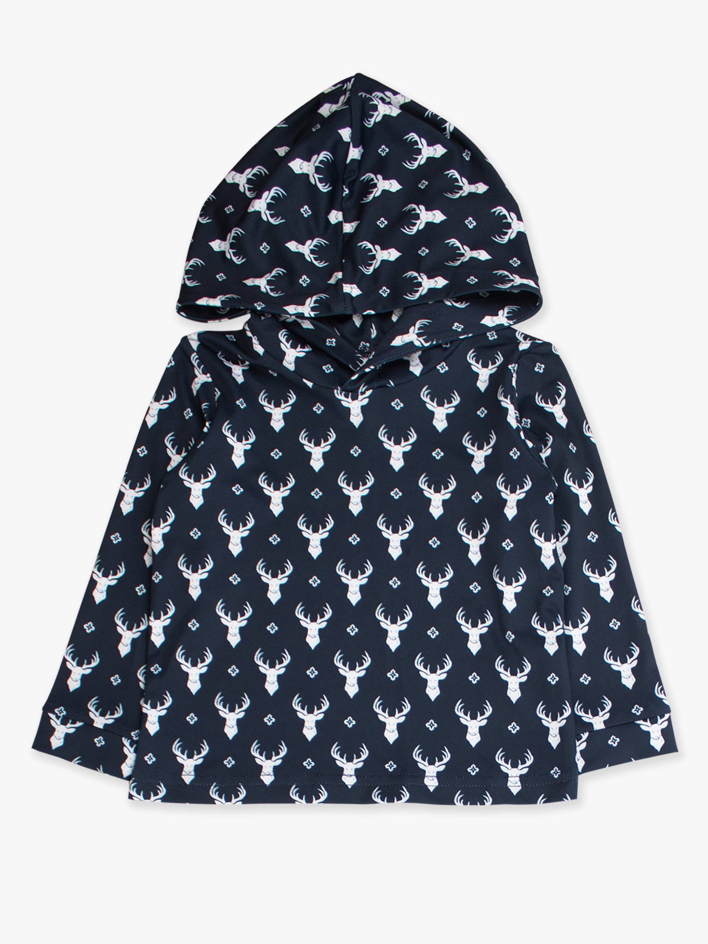 Boys Long-Sleeve Little Deer Lodge Performance Hooded Shirt – Navy Outdoor & Play Tee