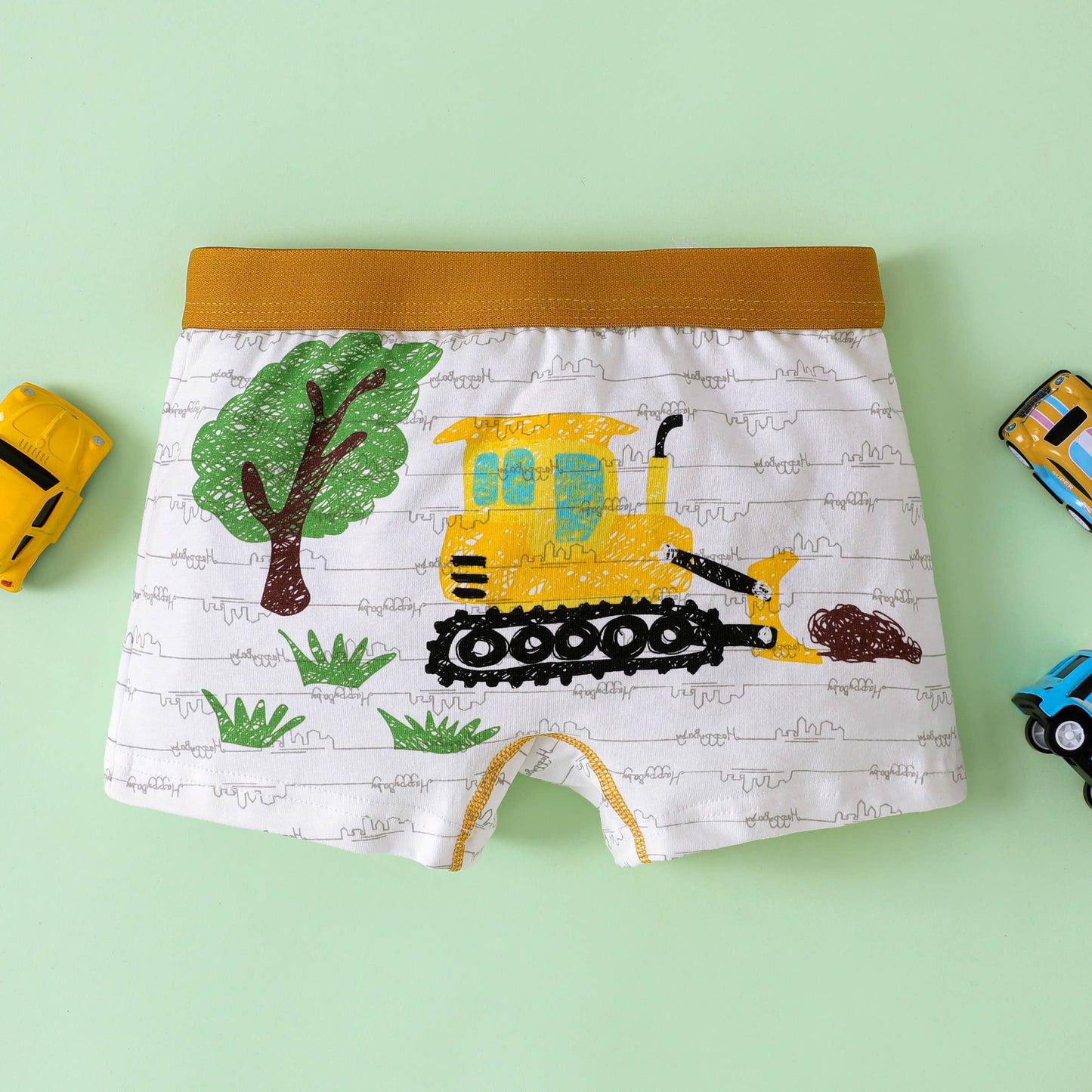 Boy Childlike Graffiti Hand Drawn Cotton Tight Underwear Set