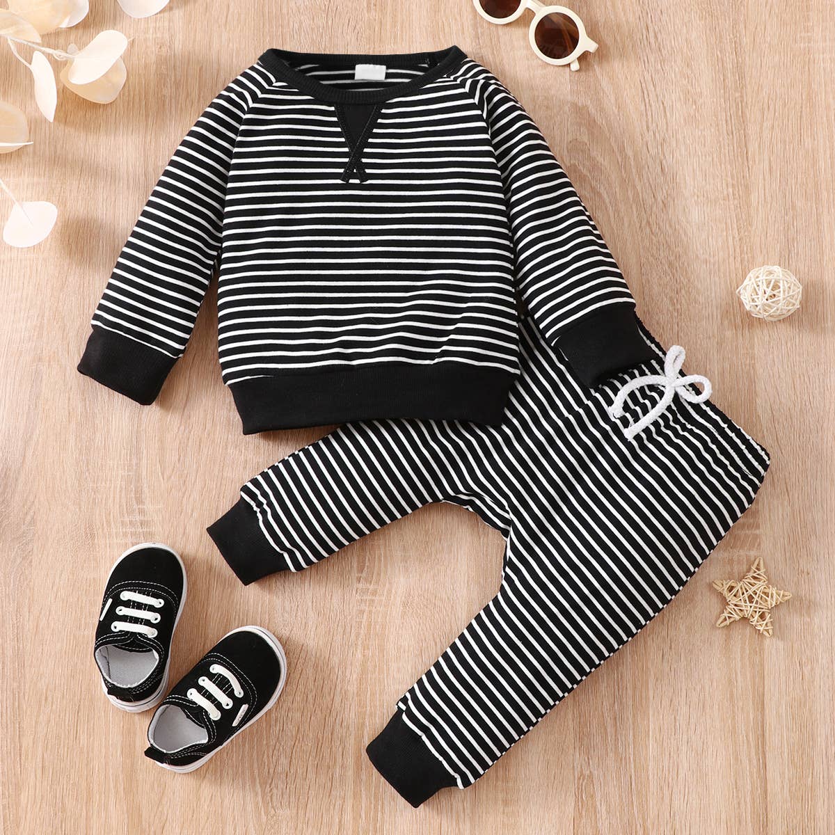 2pcs Baby 95% Cotton Long-sleeve Pullover Sets