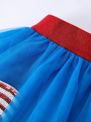 4th of July American Flag Girls Tulle Skirt - Sunny Meadow Boutique