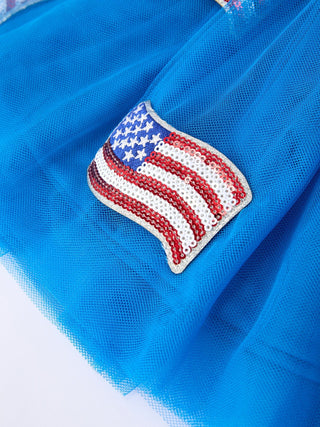 4th of July American Flag Girls Tulle Skirt - Sunny Meadow Boutique