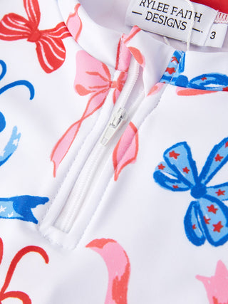 4th of july “Bow” Boutique Swimsuit - Sunny Meadow Boutique