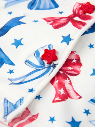 4th Of July Bow Star Girls Pajamas Set - Sunny Meadow Boutique