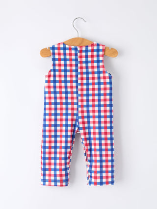4th of July Plaid Flag Baby Boy Romper - Sunny Meadow Boutique