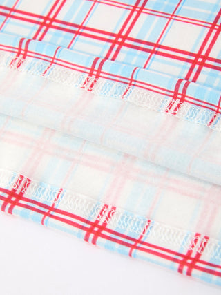 4th of July Plaid Flag Heart Girl Dress With Bow - Sunny Meadow Boutique
