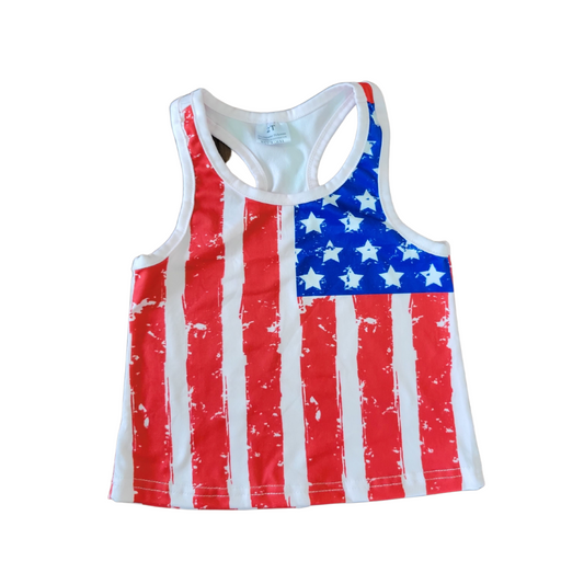 Red, White, and Blue American Flag Tank Top - Child