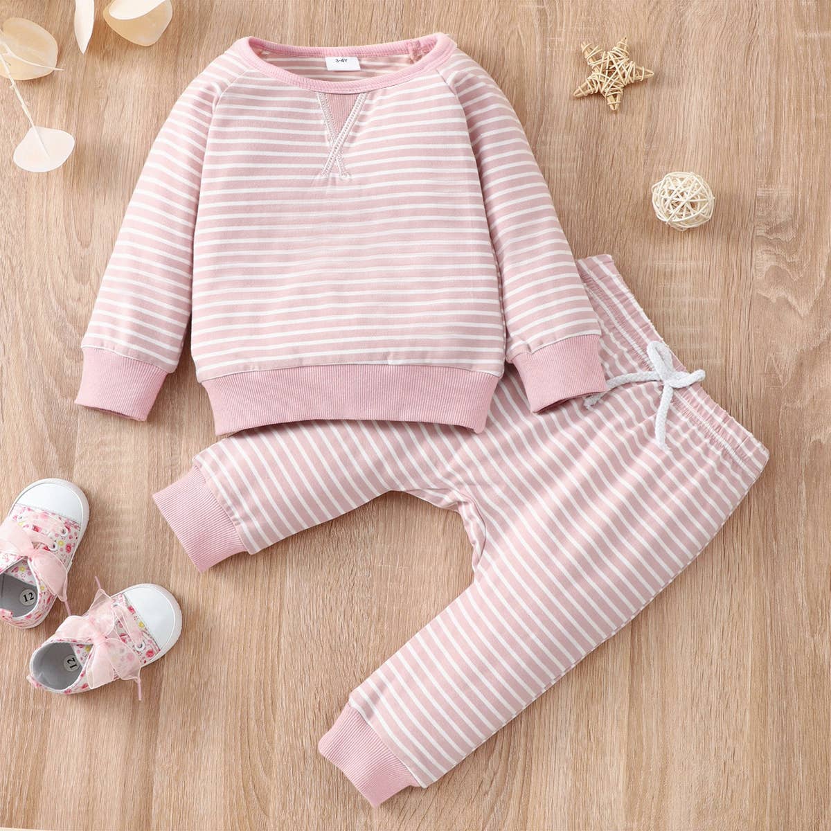 2pcs Baby 95% Cotton Long-sleeve Pullover Sets