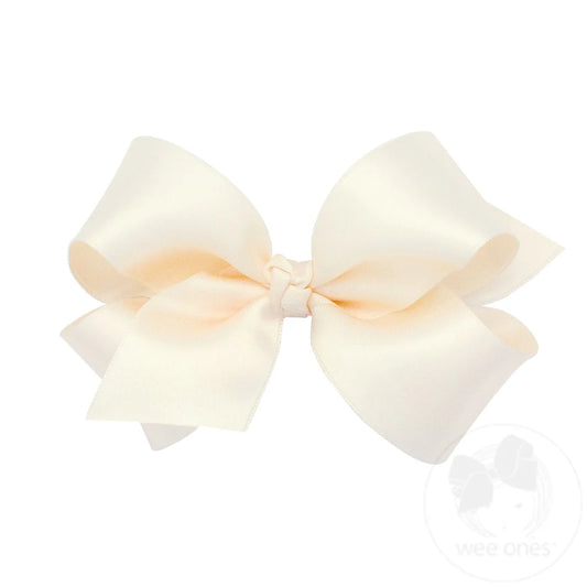 French Satin Girls Hair Bow