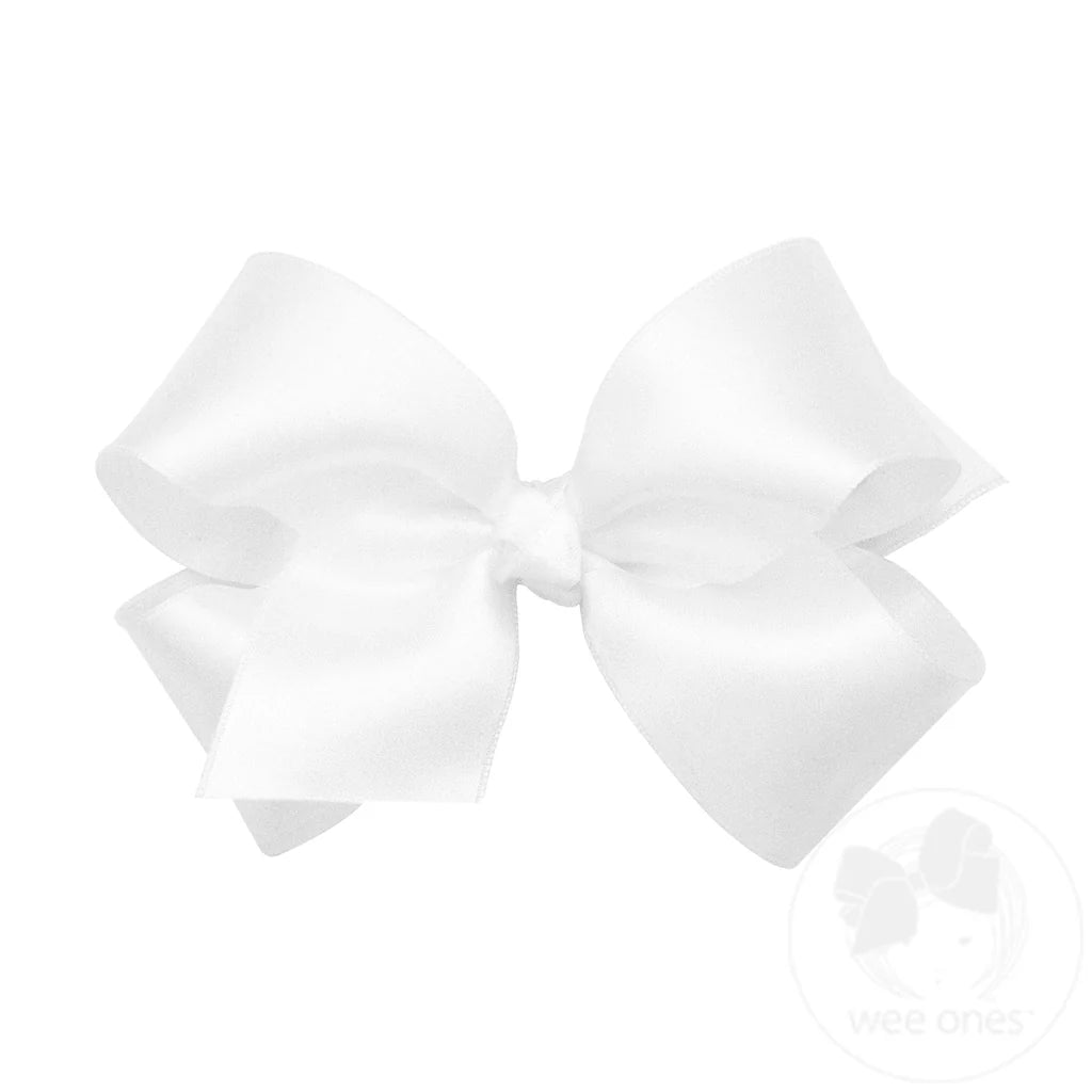 French Satin Girls Hair Bow