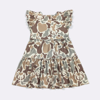 Muted Camo Tier Girls Dress, 2T