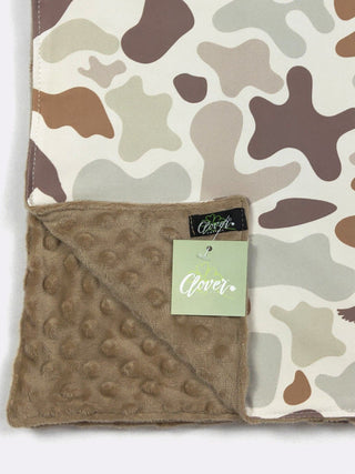 Muted Camo Minky Baby Blanket, Brown