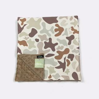 Muted Camo Minky Baby Blanket, Brown