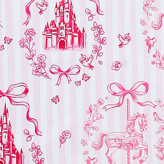 Fairytale Baby Romper, Pink Toile Print