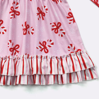 Pink Candy Cane Girls Dress, 2 Toddler, Pink