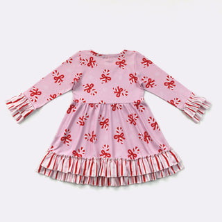 Pink Candy Cane Girls Dress, 2 Toddler, Pink