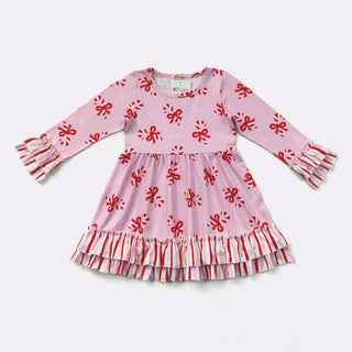Pink Candy Cane Girls Dress, 2 Toddler, Pink