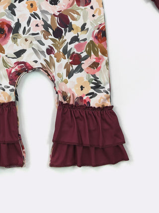Plum Poppy Baby Romper, 0-6 Months, Floral