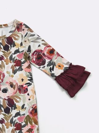 Plum Poppy Baby Romper, 0-6 Months, Floral
