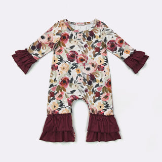 Plum Poppy Baby Romper, 0-6 Months, Floral