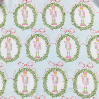 Nutcracker Wreath Baby Romper, 0-6 Months, Blue